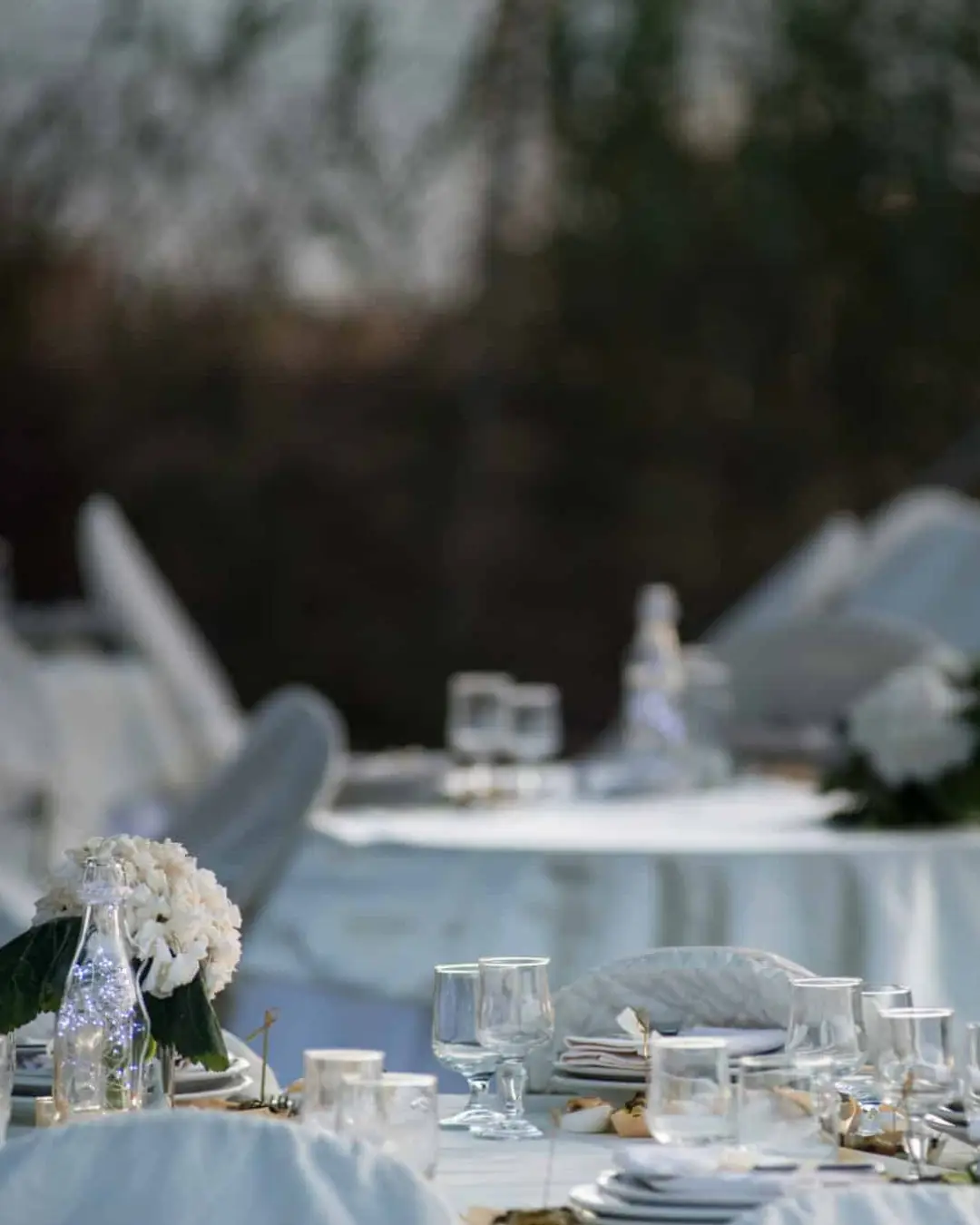 Dettaglio elegante della tavola nuziale a Villa Rivì